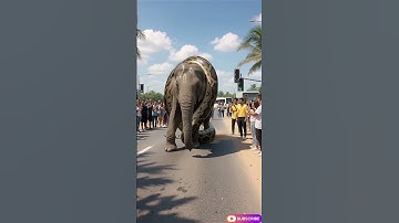 Giant python fighting with elephant on busy road, #flyingsnake #treepython #snakelogo #worldsnake