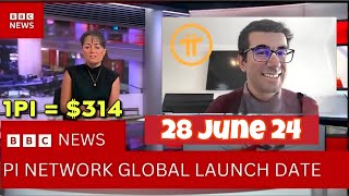 Breaking News 💥 // Pi Network Global Mainnet Launching Date 28 June 😱 // 1Pi = $314 🤑🎉 #bitcoin #pi
