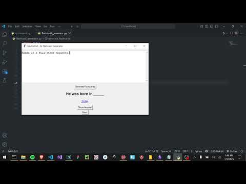 🧠 Build an AI Flashcard Generator with Python + Tkinter | QuickMind Project 🚀