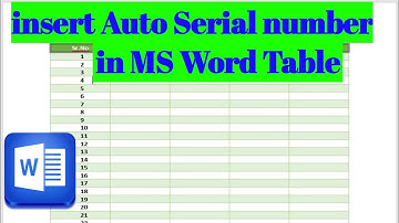 How insert auto serial number in MS word table. With very Easy and simple Method.