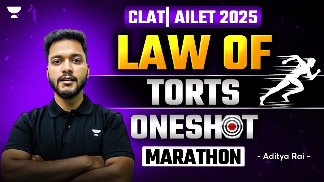 CLAT 2025 Legal Reasoning | Law of Torts| One Shot Marathon| Aditya Rai ...