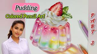 How to Draw Smooth & Dreamy Pudding 🍮 | Colored Pencil Art screenshot 3