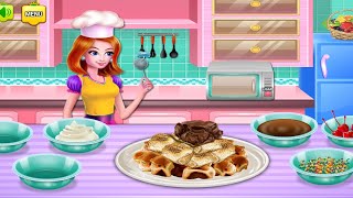 Jogos de culinária - Fazendo Waffles com marshmallow e cupcake 🧁 screenshot 5