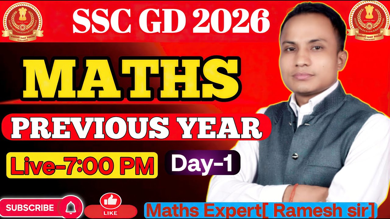 V Ramesh Ssc SSC GD Maths 2026 previous year questions Day 1 || by Ramesh sir || # ...