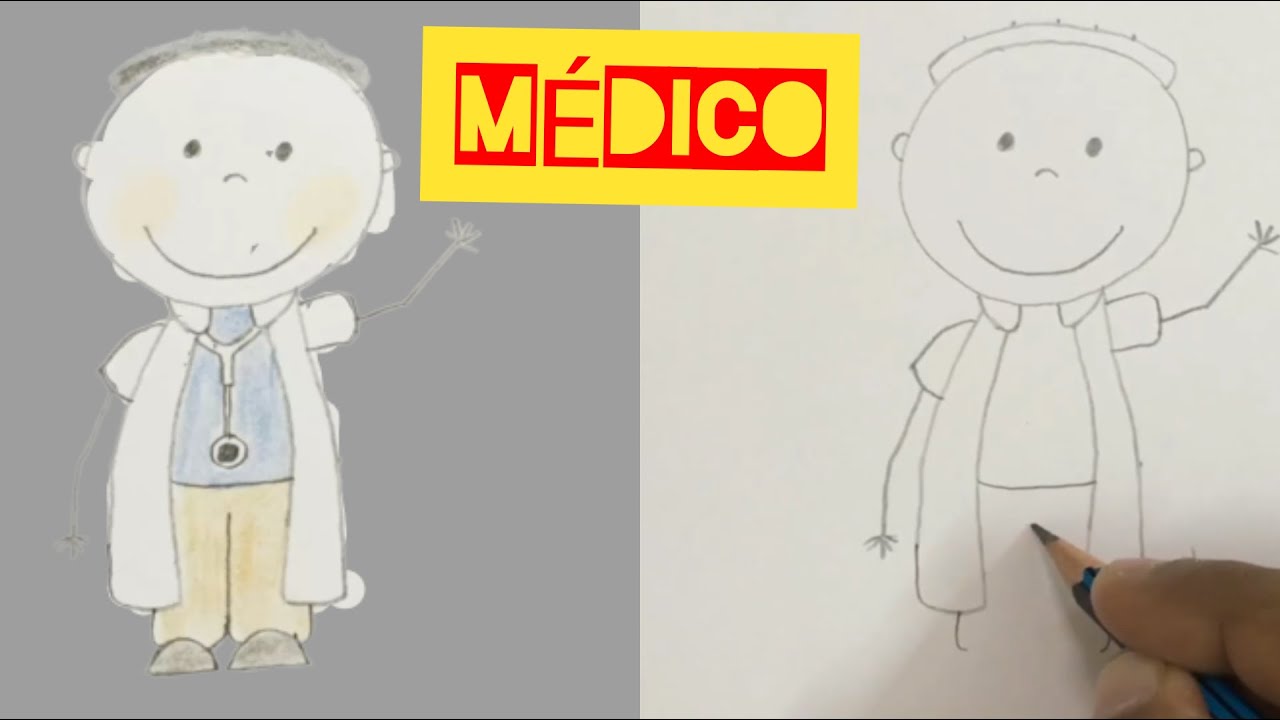 Como Desenhar Um Médico Passo A Passo 👨‍⚕️ Desenhar Médico Fácil 