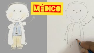 COMO DESENHAR UMA MÉDICA FOFA FÁCIL/HOW TO DRAW A DOCTOR /CÓMO