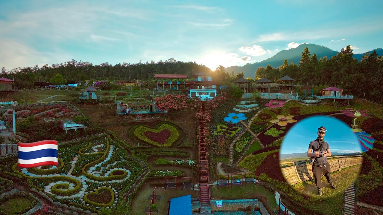 Sun dropping, mountains glowing at Yun Lai Viewpoint, Pai, Thailand 🇹🇭