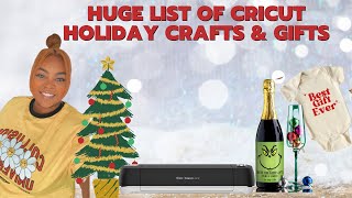 Huge list of DIY Cricut Christmas Gifts and Projects