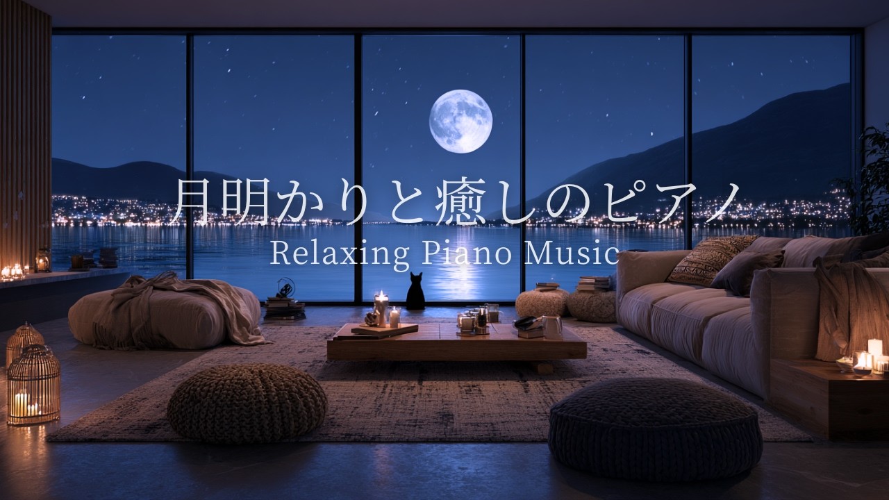 【月明かりの癒しピアノBGM】静かな部屋で聴きたい｜リラックスBGM｜心を休める｜思考を手放す｜自立神経を整える｜睡眠前｜432Hz