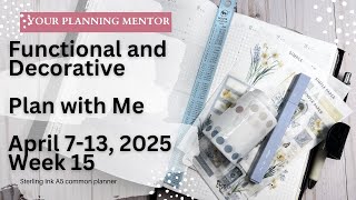 Celebrity Sterling Ink A5 | Plan with Me April 7-13, 2025 Week 15 with Simple Paper Stickers Wealth