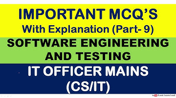 Important MCQs (Part-9) : Software Engineering and Testing - All competitive exams