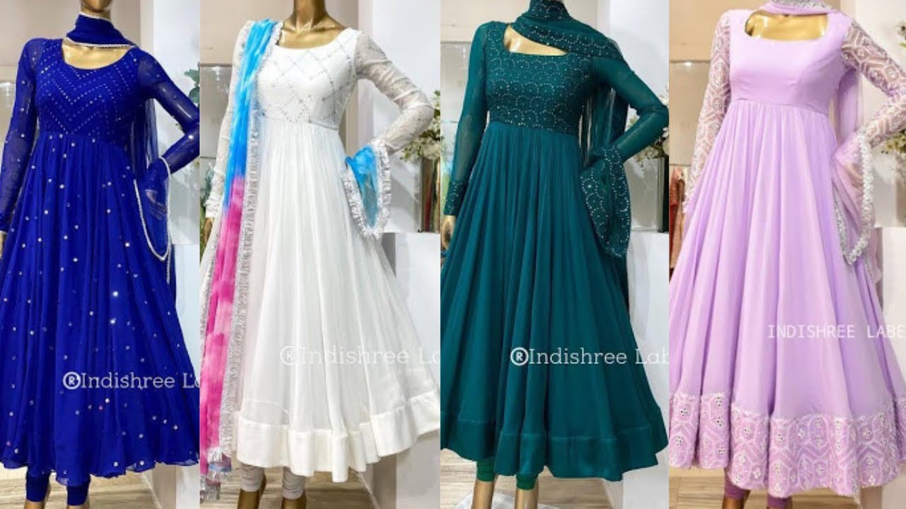 Easy To Wear Plain Anarkali Suit Design || Light Weight Anarkali Suit Ideas  2020 - YouTube