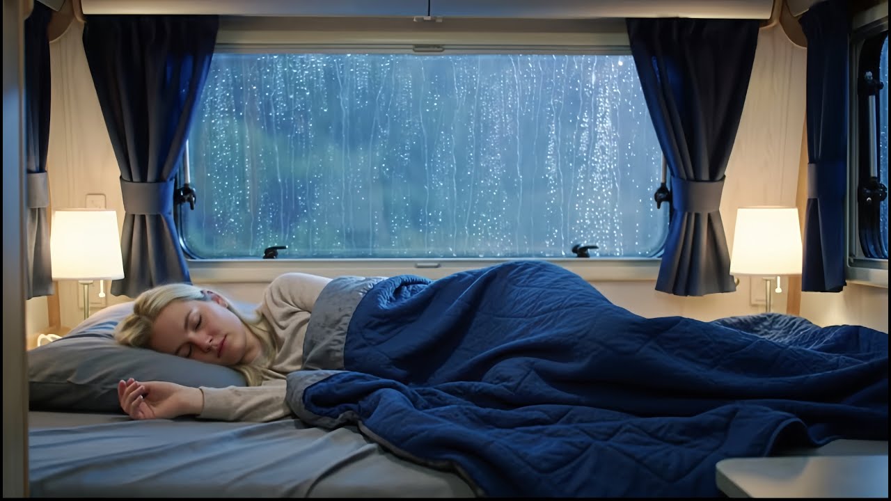 LIVE 🔴 Cozy Bed in a Van on a Rainy Night 💤🌧️ ASMR Rain Ambience for Deep Sleep & Relaxation