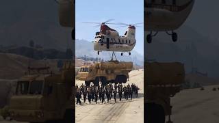 Lot Of Paratroopers Deployed From Cargo Helicopter To Stop War #gta5 #helicopter