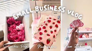 SMALL BUSINESS VLOG: Scrunchie Prep, Fabric Shopping, New Stickers