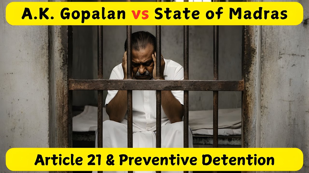 A.K. Gopalan vs State of Madras Case | Constitutional Law | Judiciary | UGC NET | Legal Case Study