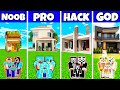 Minecraft: Family Luxe Dream Mansion Build Challenge - Noob Vs Pro Vs Hacker Vs God