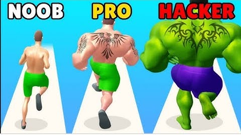 Noob vs Pro vs Hacker | Muscle Rush - Max Level Gameplay