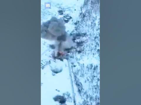 Ukraine Kamikaze drone obliterates Russian tank