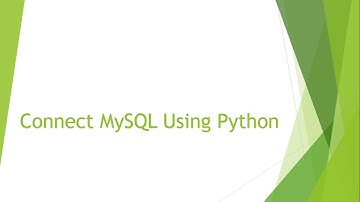 Connect MySQL Using Python | Silent