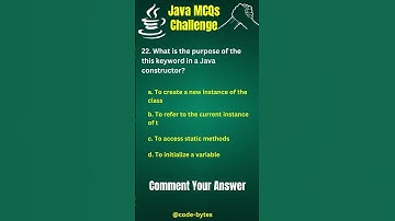 Purpose of the "this" keyword in a Java constructor? #shorts #java #interview #shorts