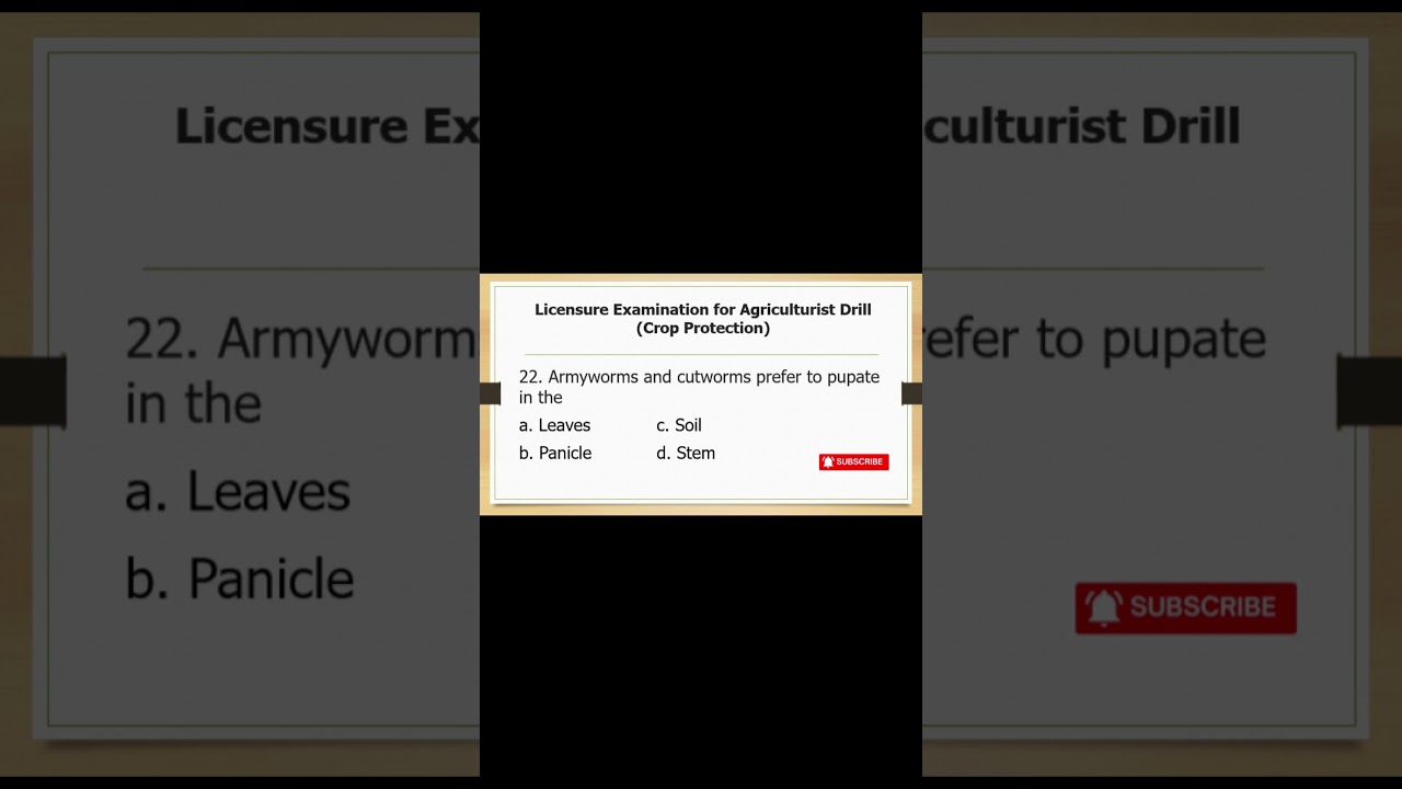 Licensure Examination for Agriculturist Drill in Crop Protection