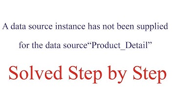 A Data Source Instance has not been Supplied || Solved || In English