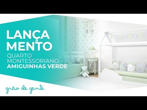 Quarto de Bebê Montessoriano Amiguinhos Verde - Grão de Gente
