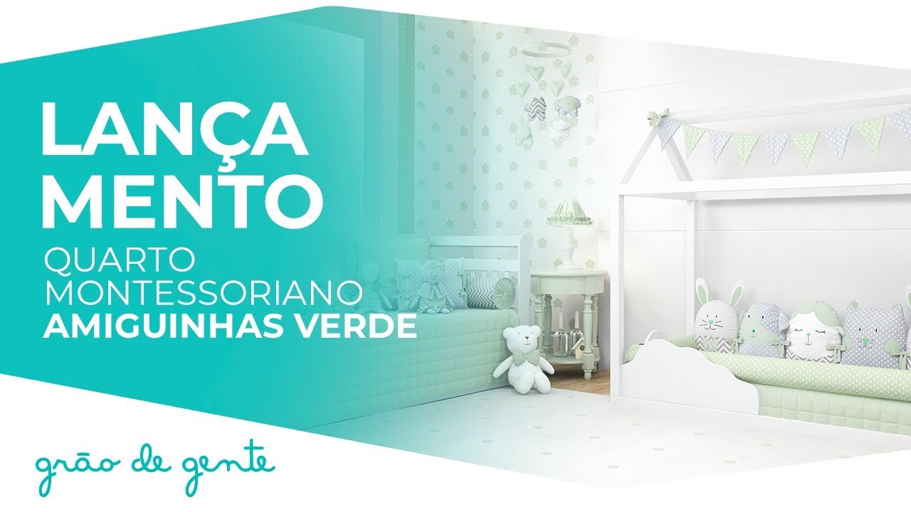 Quarto de Bebê Montessoriano Amiguinhos Verde - Grão de Gente gravidez medicina