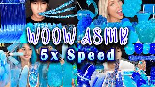 [WOOW ASMR MUKBANG -3]  Mukbangers Eating BLUE FOOD Compilations 5x Speed! | SPEED EATING SOUNDS
