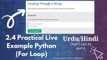 Class11 Computer Live code example |2.4.2 Control Structure( For Loop)| Chapter 2 in Urdu/Hindi 2025