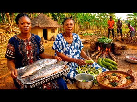 Cleaning Around the House & Cooking Fresh Fish Stew | African Village Life