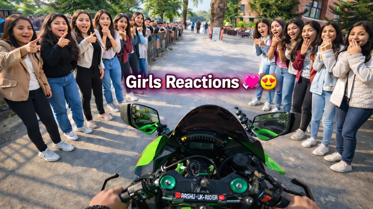 ZX10R Shocking Girls Reactions 😍 Cute Graphic Era College Girls Shocking Reactions 😍 Loud Exhaust 