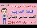 المراجعة النهائية لغة عربية للصف السادس الابتدائي الترم الثاني 2026 مراجعة ليلة الامتحان عربي