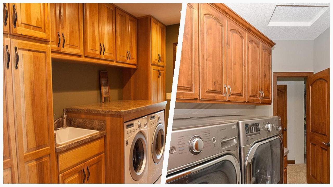 75 Orange Laundry Room With Medium Tone Wood Cabinets Design Ideas You'll Love 🔴