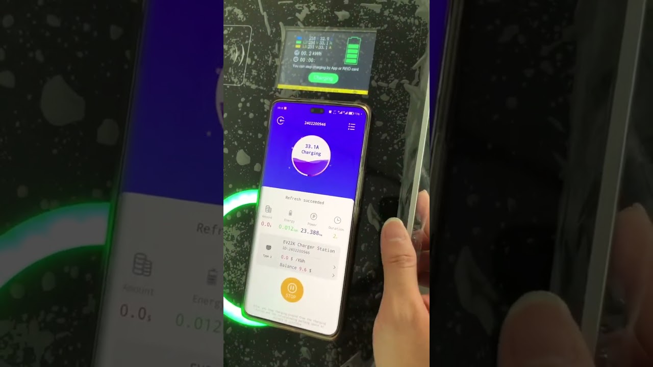Demo for Commercial EV Charger APP simulation to charge and Cloud system record for APP payment