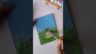 How I paint Totoro with acrylics #shorts #ytshorts #acrylicpainting #art #fypage #explore #artwork