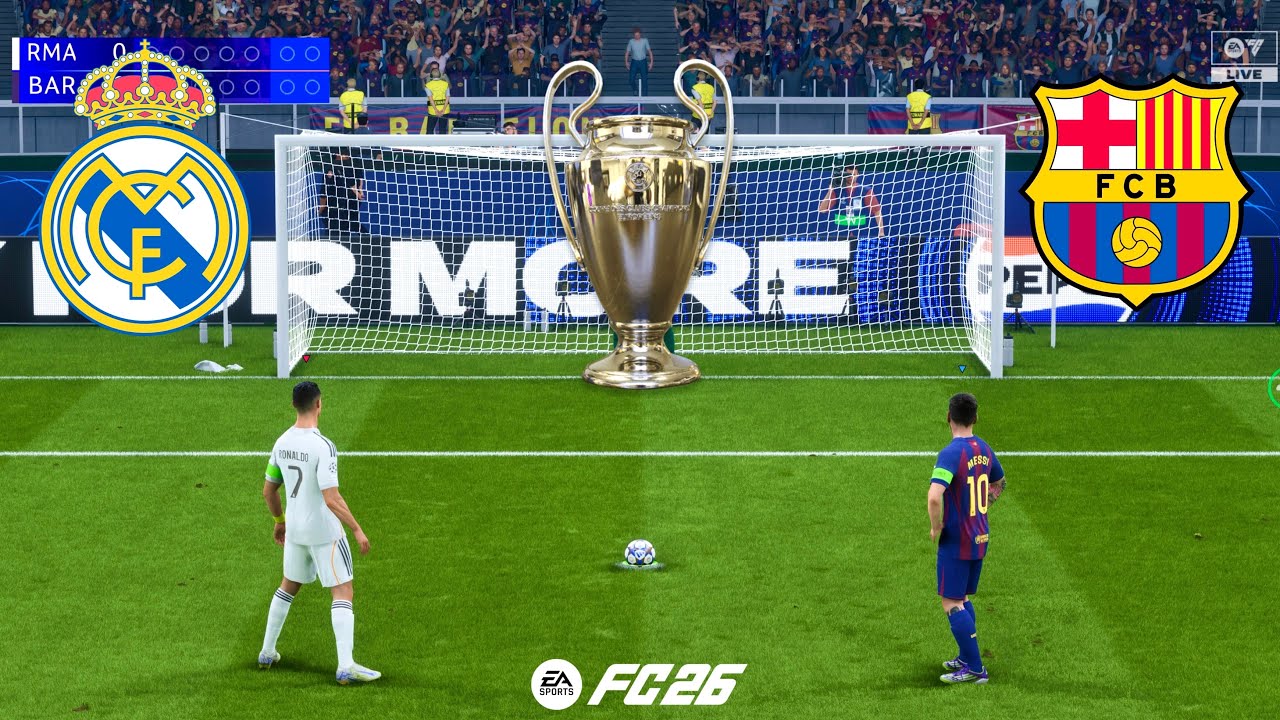 Real Madrid vs FC Barcelona | UCL FINAL | Ronaldo vs Messi | FC 26 ...