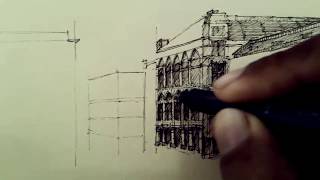 MENDOKUMENTASI BANGUNAN TUA DENGAN SKETSA TANGAN - VIENNA (AUSTRIA) DRAWING PEN 0,1 AND 0,3