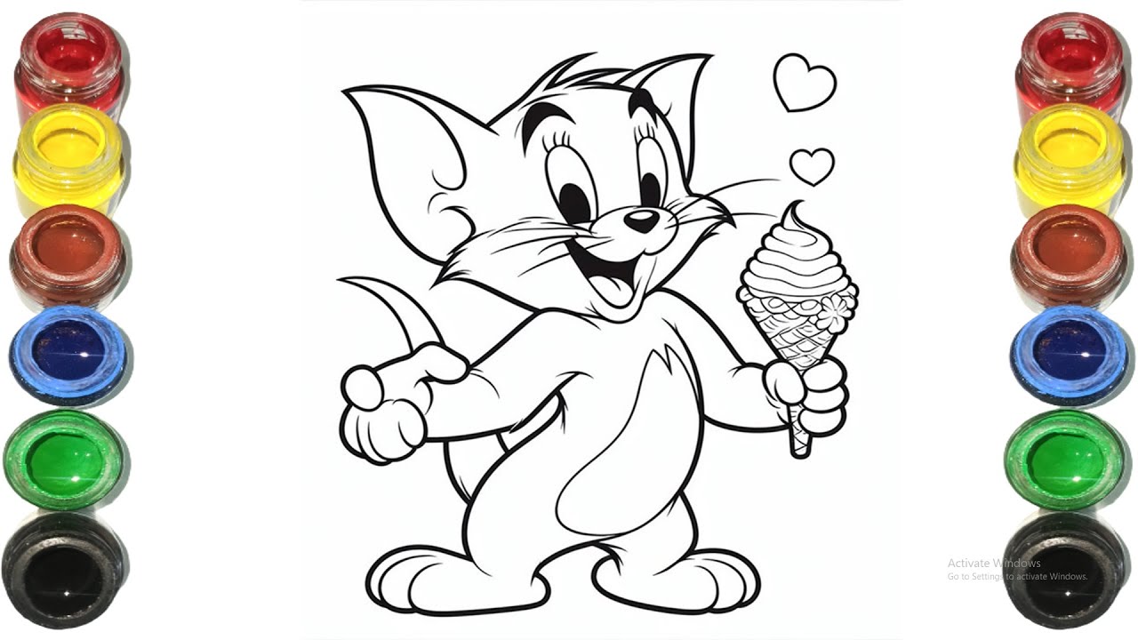 Милые рисунки Тома и Джерри для детей, раскрашивание и рисование для малышей | Давайте рисовать в...