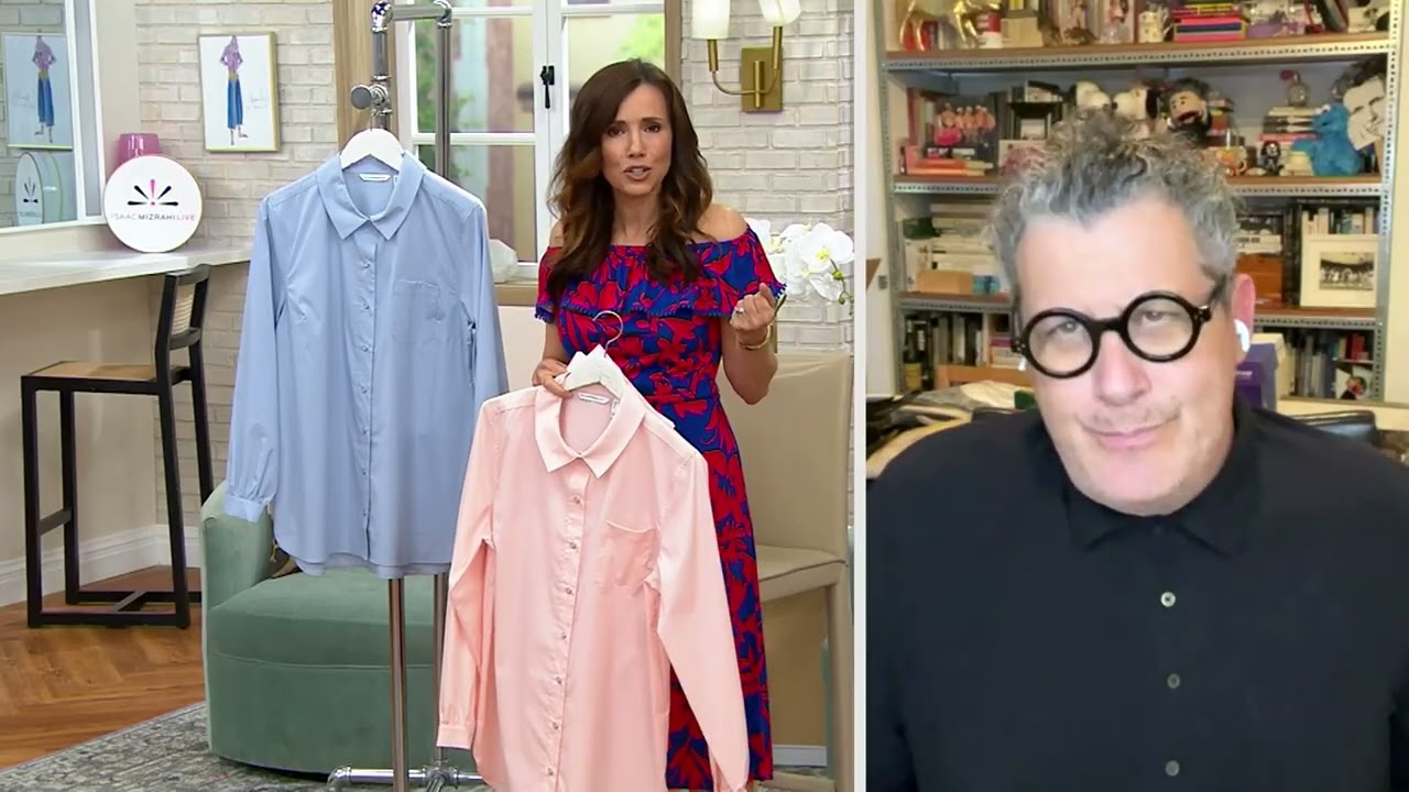 Isaac Mizrahi Live! Stretch Woven Oversized Tunic with Snaps on QVC