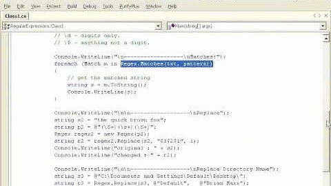 C# From A to Z - Lesson 41:  Regular Expressions...Part2