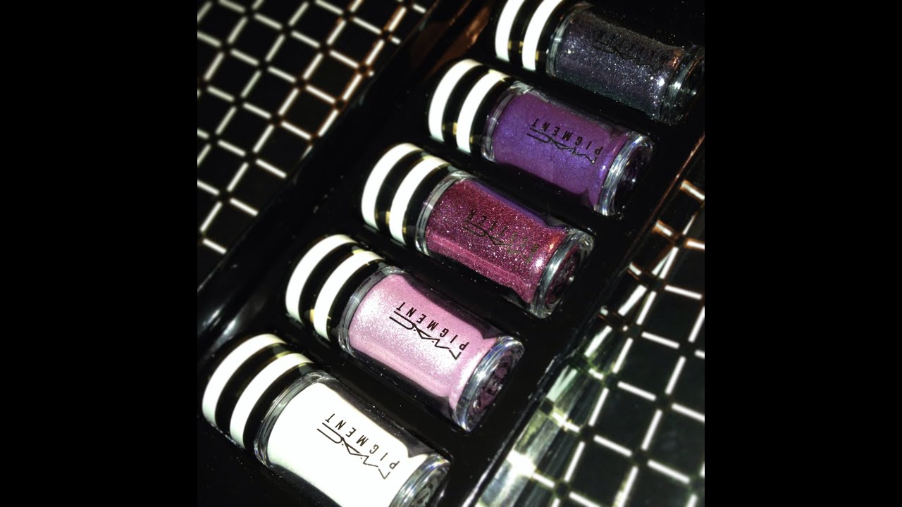 Mac Holiday 2013: Nocturnals Pigments and Glitter Silver and Violet review swatches look