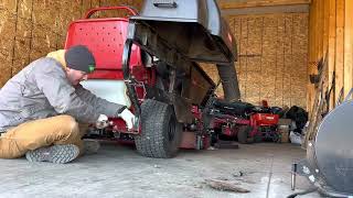 Installing Toro Grandstand Multiforce bagger for spring cleanups