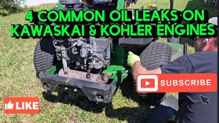 4 Common oil leaks on Kawaskai & Kohler engines. Commercial & Residential mowers.