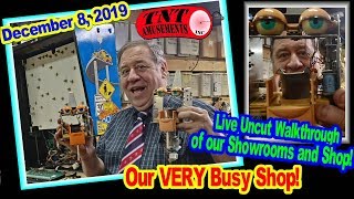 #1538 Unedited Walkthrough of our busy SHOP and SHOWROOMS! -TNT Amusements