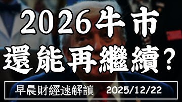 2025/12/22(一)2025萬物皆漲!2026牛市 還能再繼續?川普行情 拉得動比特幣?【早晨財經速解讀】