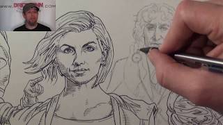 Doctor Who The 13 Doctors A Dredfunn India Ink Painting