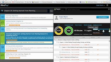 Student View of Progress App in MindTap