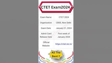 When is ctet exam 2024 | CTET Exam Timetable 2024 | CTET admit card | CTET latest updates #ctet2024